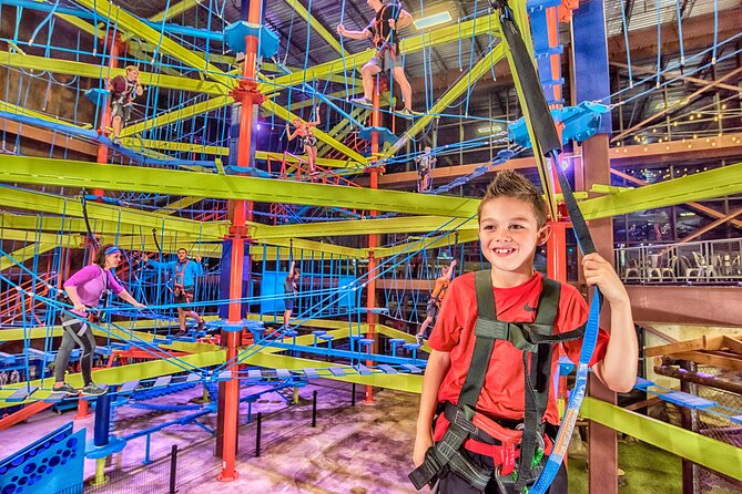 Adventure Ticket to Fritz's in Branson - The multi-story ropes course and City Wall climbing: the big time blocks