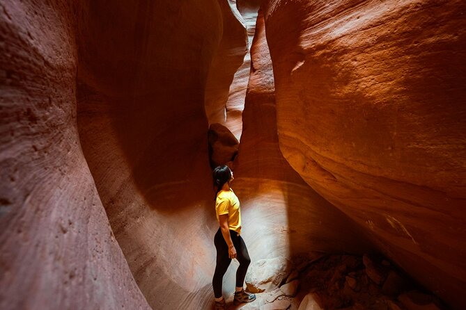 East Zion Crimson Canyon Hike & UTV Adventure - The Slot Canyon Hike: What 8–10 Foot Boulder Climbing Really Means