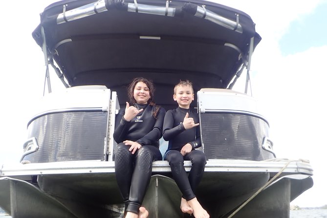 Exclusive Small Group VIP Heated Manatee Snorkel Tour - The covered pontoon ride: comfort first, wildlife second