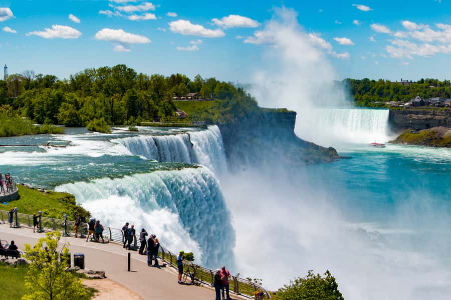 From NYC: Niagara Falls with Outlet Shopping, 2-Day Tour - American side highlights: Goat Island, Sister Island, and nighttime lights