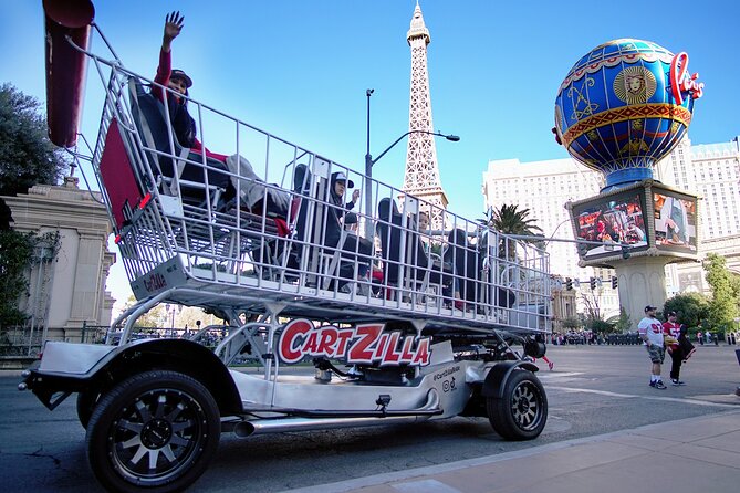 Giant Shopping Cart Limo Ride in Las Vegas - The cart experience: seating, comfort, and how loading affects your view