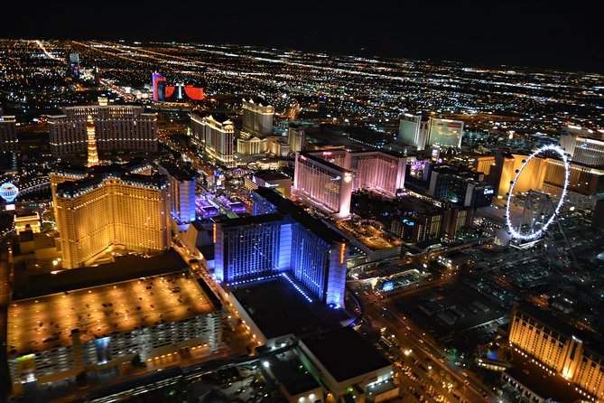 Las Vegas Helicopter Night Strip Flight Tour with Optional Dinner - The Dinner Upgrade: Bonefish at Town Square vs Pampas at Planet Hollywood