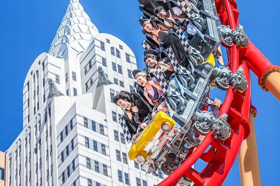 Las Vegas: New York-New York Hotel Big Apple Coaster Ride - The Ride Itself: From the Manhattan Setup to Loops and Upside-Down Moments