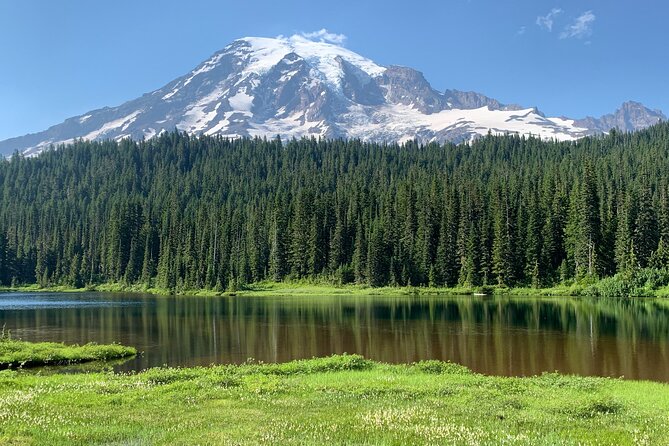 Mt. Rainier highlights - old forest, falls and glaciers - Reflection Lake: the photo stop that changes with the season