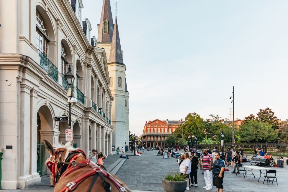 New Orleans: French Quarter Sightseeing Carriage Ride - St. Louis Cathedral, Jackson Square, and Napoleon House: the big landmarks from the street
