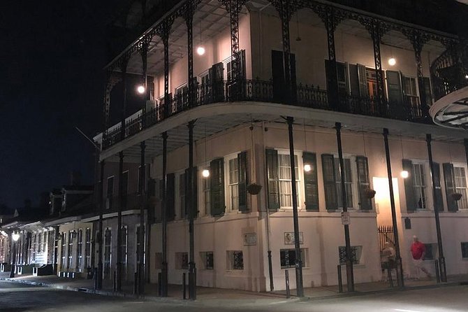 New Orleans Ghost, Vampire, Witch, Voodoo, and Mystery Tour - Royal Street Mall at night: witch curses, lost loves, and murder tales