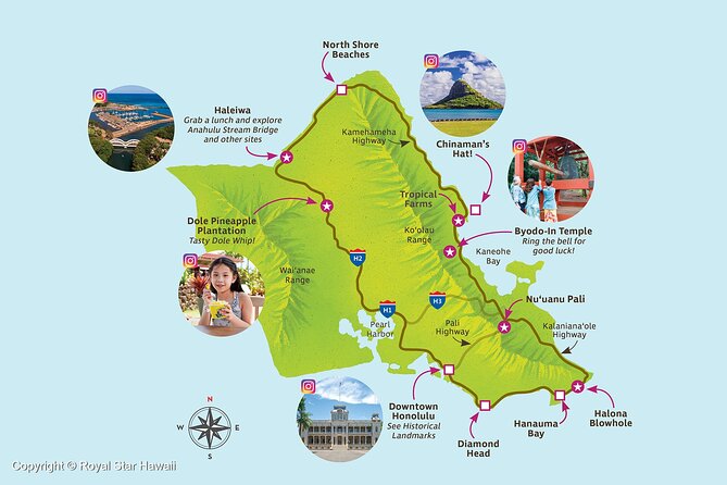 Oahu Grand Circle Island and Haleiwa Tour: 9-Hr Deluxe Experience - Diamond Head Lookout and Nu’uanu Pali: Big Views, Fast