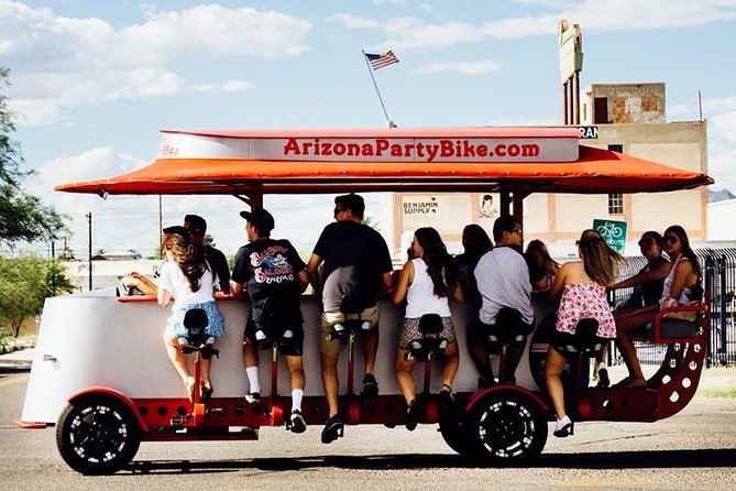 Pedal Bar Crawl of Old Town Scottsdale - Getting onboard: meet-up, helmets, coolers, and the booze setup