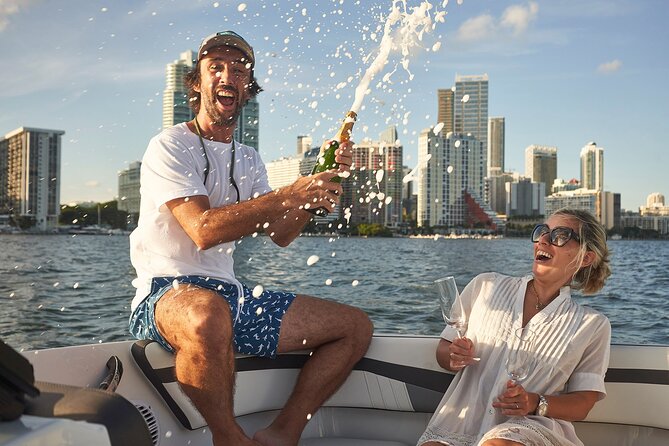 Private Boat Ride in Miami with Experienced Captain and Champagne - Rickenbacker Causeway, Virginia Key, and Key Biscayne in one run