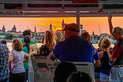 Sunset Cruise of St. Augustine - Stop 1: Castillo de San Marcos while the sky sets behind it