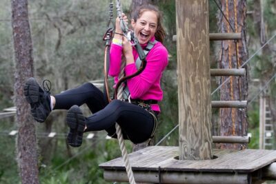 TreeUmph Adventure Course - The obstacle map: ziplines, nets, Tarzan ropes, and 120+ games