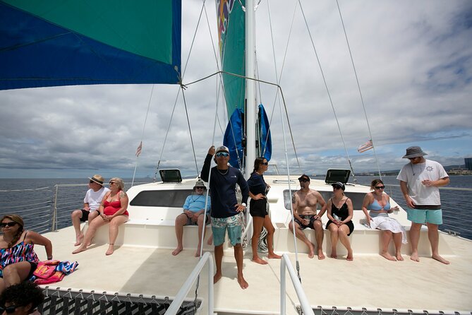 Waikiki Catamaran Snorkel Sail with Lunch: Turtles Guaranteed - On the water: dolphins, whales, and Diamond Head