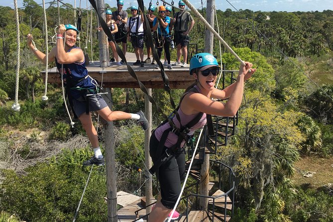 Zip Line Adventure over Tampa Bay - Five Zip Lines, Aerial Obstacles, and a 200-Foot Suspension Bridge